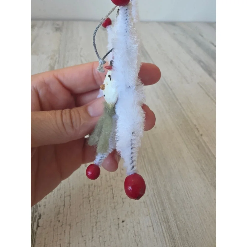 Vtg style snowman star ornament shabby chic Xmas tree